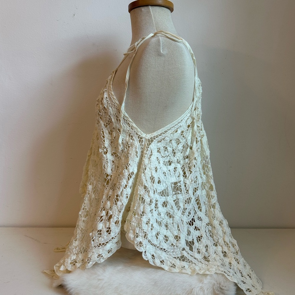 Free People Cream Lace Halter Top - Picture 4 of 13